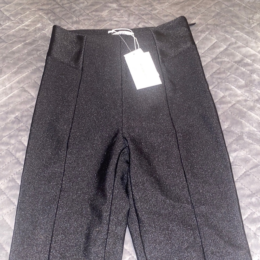 GOOD AMERICAN Shiny Black Pants